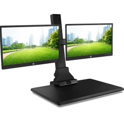 Mount-It! 28"W Electric Adjustable Standing Desk Converter with Dual Monitor Mount, Black (MI-7952)