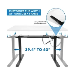 Mount-It! 48"W Electric Adjustable Standing Desk, White/Black (MI-18063)