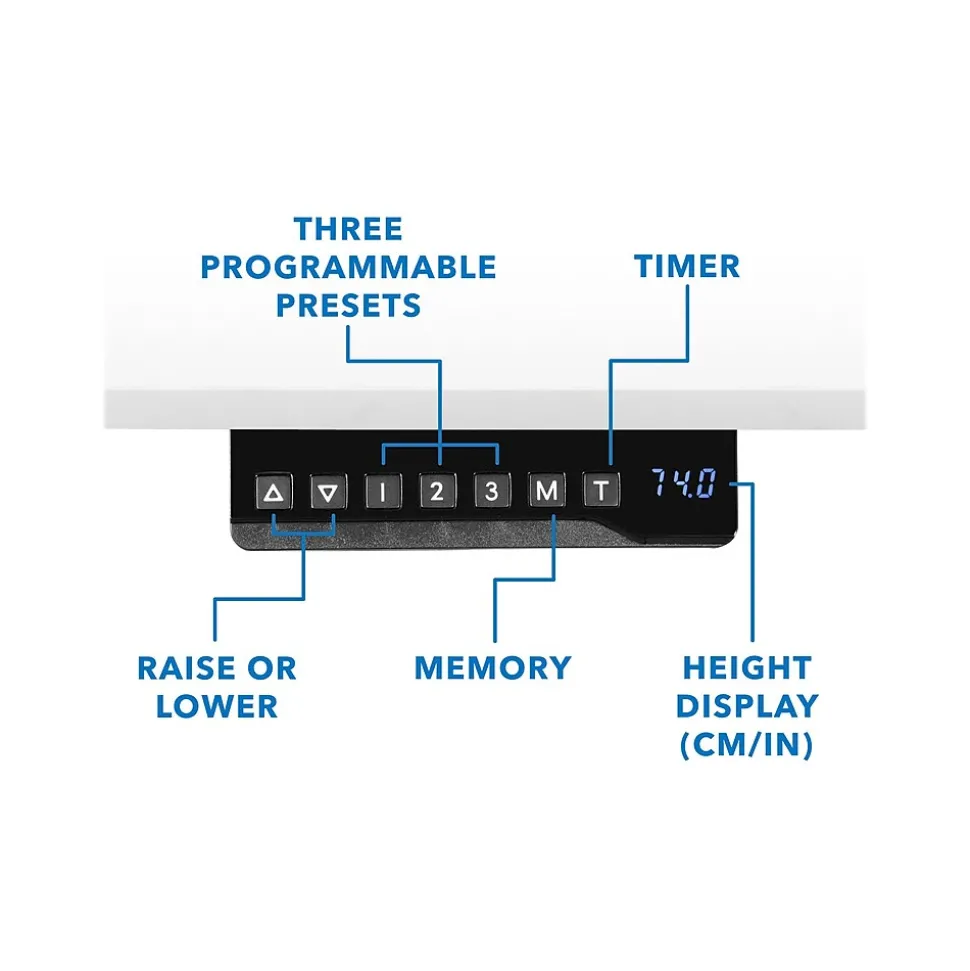 Mount-It! 55"W Electric Adjustable Standing Desk, White (MI-18061)