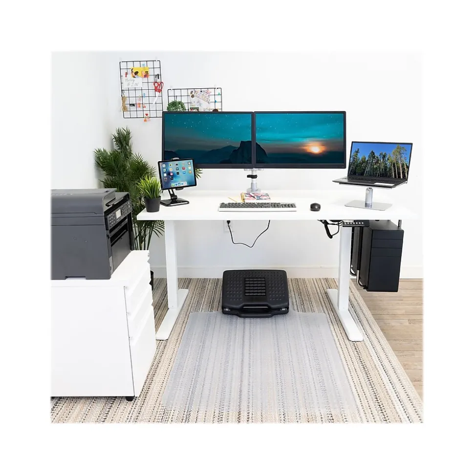 Mount-It! 55"W Electric Adjustable Standing Desk, White (MI-18061)