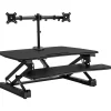 Mount-It! 35"W Electric Adjustable Standing Desk Converter with Dual Monitor Mount and USB Charging Port, Black (MI-8053)