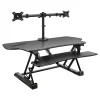 Mount-It! 47"W Electric Adjustable Standing Desk Converter with Dual Monitor Mount and USB Charging Port, Black (MI-8054)