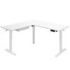 Mount-It! 63"W Electric L-Shaped Corner Adjustable Standing Desk, White/White (MI-15011)