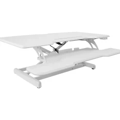 Mount-It! 38"W Electric Rectangular Adjustable Standing Desk Converter, White (MI-8012)
