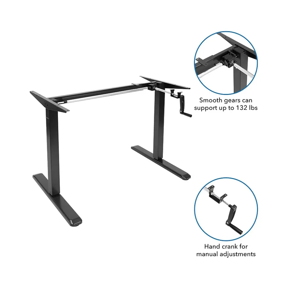 Mount-It! 48"W Manual Adjustable Standing Desk, White/Black (MI-18069)
