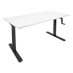 Mount-It! 55"W Manual Adjustable Standing Desk, White/Black (MI-18070)