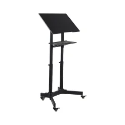 Mount-It! 24"W Portable Lectern Adjustable Aluminum Standing Podium, Black (MI-7971)