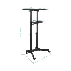 Mount-It! 24"W Portable Lectern Adjustable Aluminum Standing Podium, Black (MI-7971)