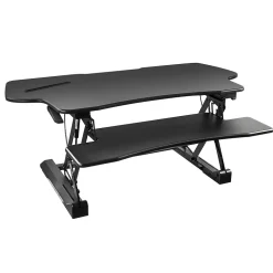Mount-It! 12"W Rectangular Adjustable Metal Standing Desk Converter, Black (MI-7925)