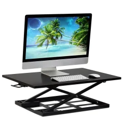 Mount-It! 32"W Rectangular Adjustable Metal Standing Desk Converter, Black (MI-7929BLK)