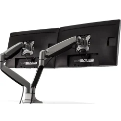 Mount-lt! Adjustable Dual Monitor Arm Mount, Up To 32", Silver (MI-1772)