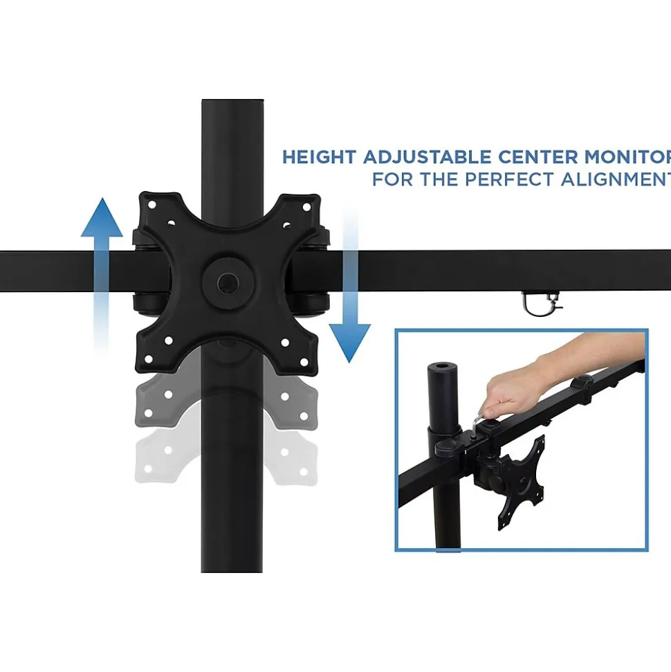 Mount-lt! Adjustable Monitor Mount, Up to 24", Black (MI-789)