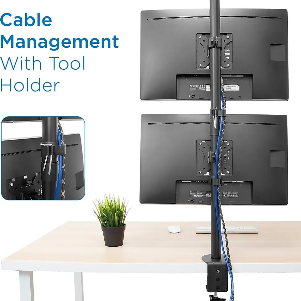 Mount-lt! Adjustable Monitor Mount, Up to 32" Monitor, Black (MI-1768)