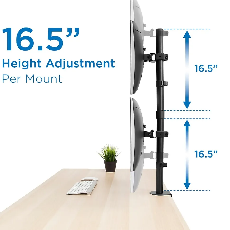 Mount-lt! Adjustable Monitor Mount, Up to 32" Monitor, Black (MI-1768)