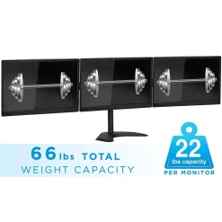 Mount-lt! Adjustable Triple Monitor Stand, Up to 27