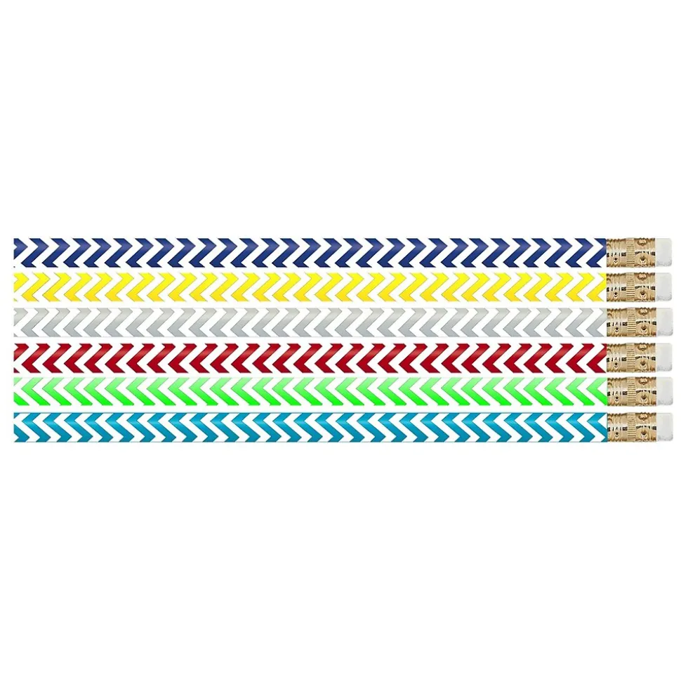 Musgrave Pencil Company Geometric Glitz Wooden Pencil, 0.5mm, #2 Hard Lead, 144/Box (MUS2540G)