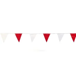 Mutual Industries Pennant Flag, 9" x 12" x 60', Red/White, 10/Pack