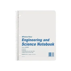 National Brand Engineering & Science 1-Subject Computation Notebooks, 8.5" x 11", Quad, 60 Sheets, Gray/Silver (33610)