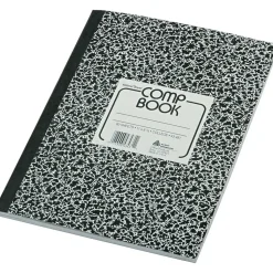 National Brand 1-Subject Composition Notebooks, 8.375" x 11", College Ruled, 80 Sheets, Black (RED43481)