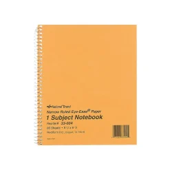 National Brand 1-Subject Notebooks, 7" x 8", Narrow Ruled, 80 Sheets, Brown (33004)