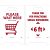 National Marker Double-Sided A-Frame Sign, "We are Practicing Social Distancing," 19" x 12", White/Red (FS42)