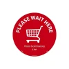National Marker Temp-Step™ Floor Decal, "Please Wait Here," 8", Red/White (WFS82A)