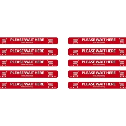 National Marker Temp-Step™ Floor Decal, "Please Wait Here," 2.25" x 20", Red/White, 10 (WFS80A10)