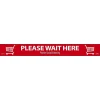 National Marker TexWalk® Floor Decal, "Please Wait Here," 2.25" x 20", Red/White (WFS80TX)