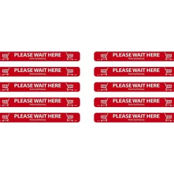 National Marker TexWalk® Floor Decal, "Please Wait Here," 2.25" x 20", Red/White, 10 (WFS80TX10)