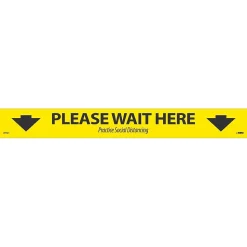 National Marker Walk-On™ Floor Decal, "Please Wait Here," 2.25" x 20", Yellow/Black (WFS81)