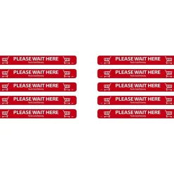 National Marker Walk-On™ Floor Decal, "Please Wait Here," 2.25" x 20", Red/White, 10 (WFS8010)