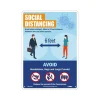 National Marker Wall Sign, "Social Distancing," Plastic, 14" x 10", Blue/Orange (M0150RB)
