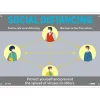 National Marker Wall Sign, "Social Distancing," Aluminum, 10" x 14", Gray/Blue/Yellow (M618AB)