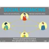National Marker Wall Sign, "Social Distancing," Plastic, 10" x 14", Gray/Blue/Yellow (M618RB)