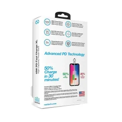 Naztech 20,000 mAh 18 Watt PD+QC Fast Charge High-Capacity Fabric Power Bank, Black (15143)