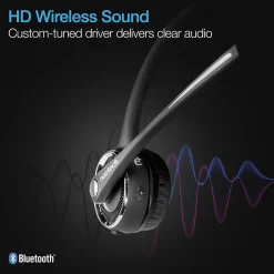 Naztech Wireless Noise Canceling Bluetooth On Ear Headset, Black (15183)