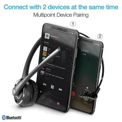 Naztech Wireless Noise Canceling Bluetooth On Ear Headset, Black (15183)