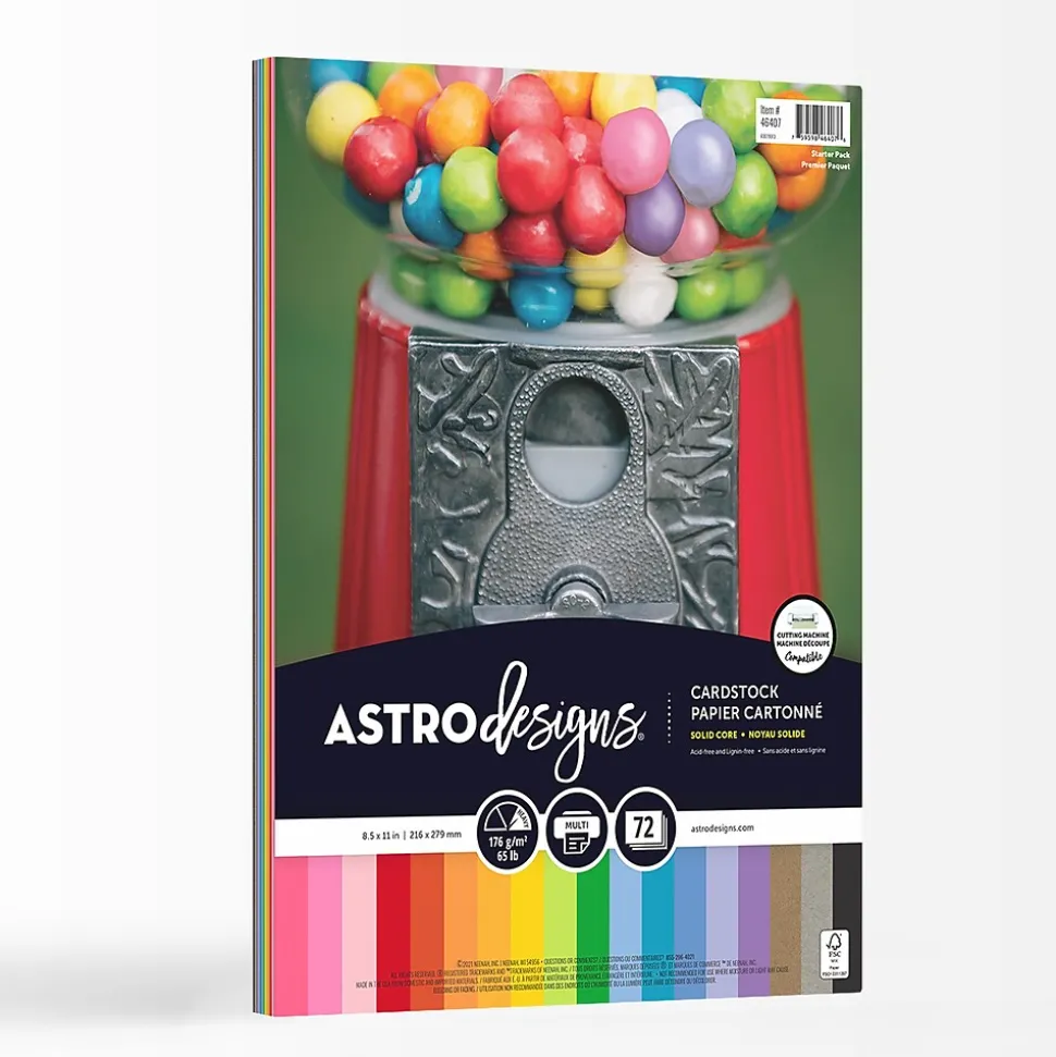 Neenah Paper Astrodesigns 65 lb. Cardstock Paper, 8.5" x 11", Starter Pack, 72 Sheets/Pack (46407-02)
