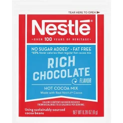 Nestle No Sugar Added Rich Chocolate Hot Cocoa, 0.28 oz, 30/Box (NES61411)
