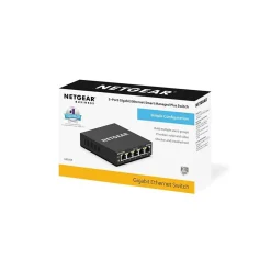 Netgear 300 Series Plus 5-Port Gigabit Ethernet Managed Switch, Black (GS305E-100NAS)
