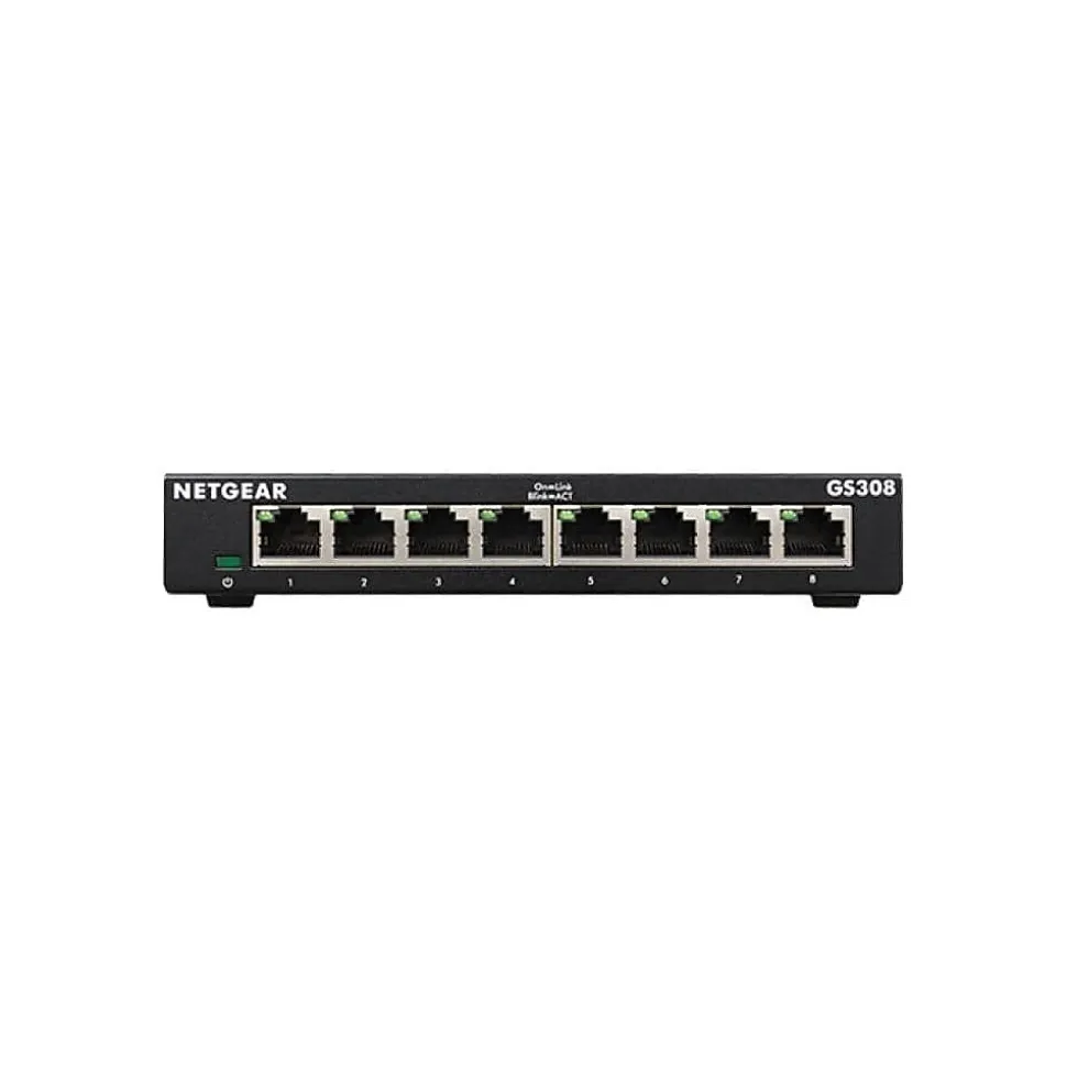 Netgear 300 Series 8-Port Gigabit Ethernet Unmanaged Switch, Black (GS308-300PAS)