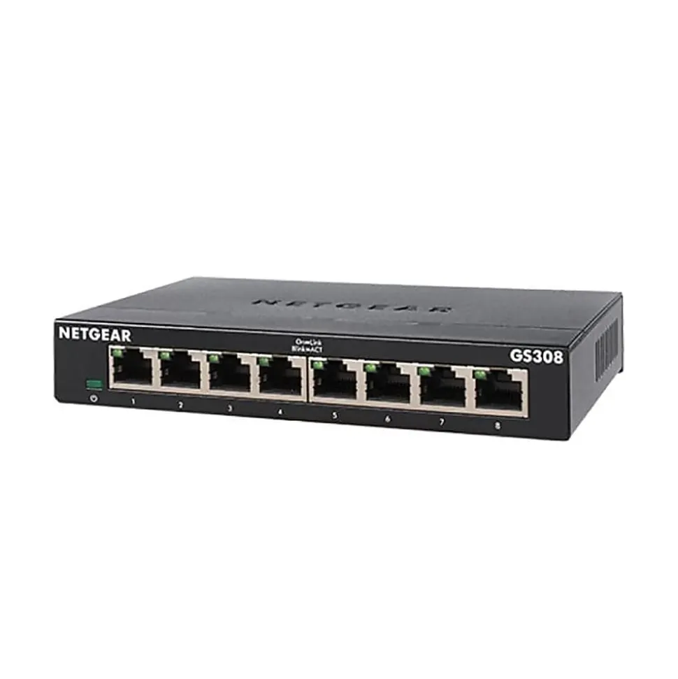 Netgear 300 Series 8-Port Gigabit Ethernet Unmanaged Switch, Black (GS308-300PAS)