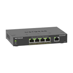 Netgear Plus 5-Port Gigabit Ethernet Managed Switch, 10/100/1000 Mbps, Black (GS305EP-100NAS)