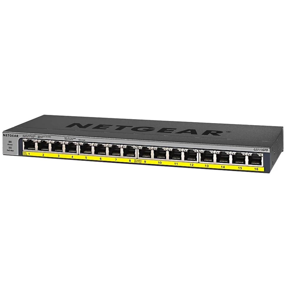 NETGEAR 16-Port PoE/PoE+ Gigabit Ethernet Unmanaged Switch (GS116PP)