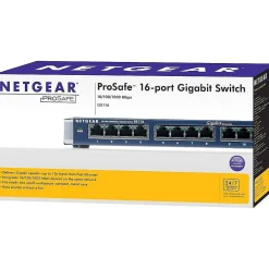 Netgear ProSAFE 16-Port Gigabit Ethernet Unmanaged Switch, 10/100/1000 Mbps, Blue (GS116NA)