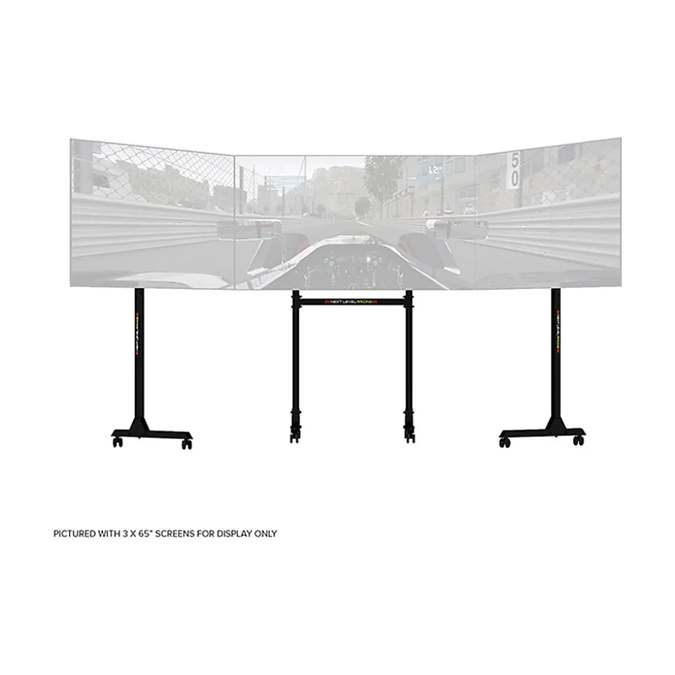 Next Level Racing Adjustable Triple Stand, Up to 65" Monitor, Matte Black (NLR-A010)