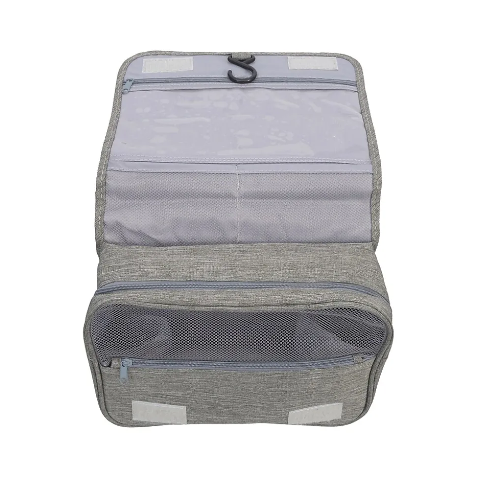Nicci 9.75" Fabric Toiletry Bag, Gray (CBM30003-GRY)