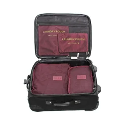 Nicci 6-Piece Fabric Travel Organizer, Wine (CBM002L-WINE)