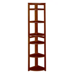 Niche Flip Flop 5 Shelf 67"H Corner Folding Bookcase, Cherry (FFC6712CH)