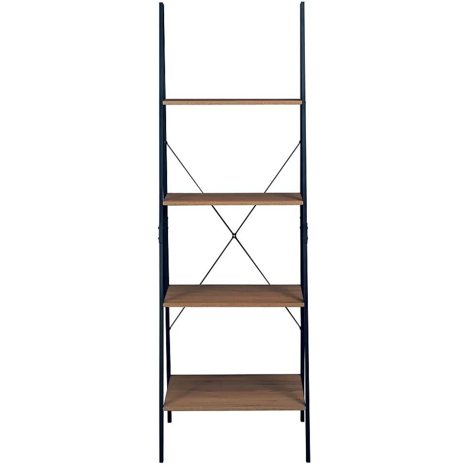 Niche Soho 4 Shelf 72"H Ladder Bookcase, Urban Walnut (NSBC7224UW)
